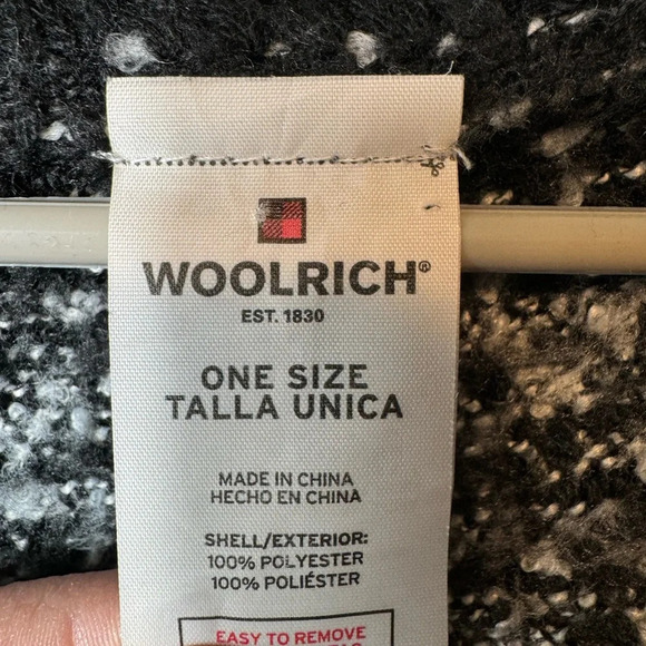 Woolrich Womens Black White Gray Stripe Blanket Wrap Poncho‎ One Size - Picture 2 of 5
